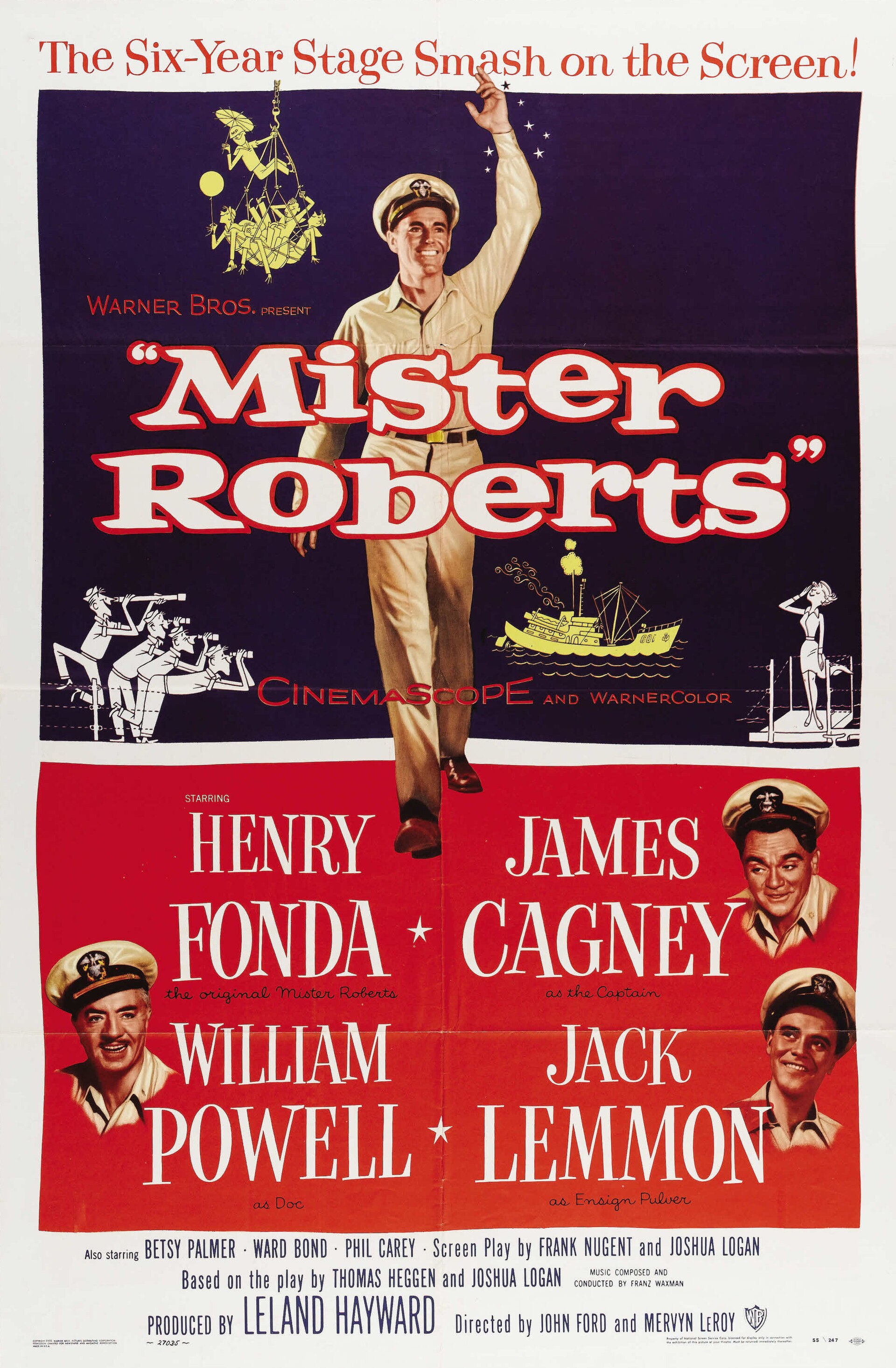 Imagem de referência relacionada a Mister Roberts, item descrito como filme de 1955 dirigido por Mervyn LeRoy, John Ford e Joshua Logan