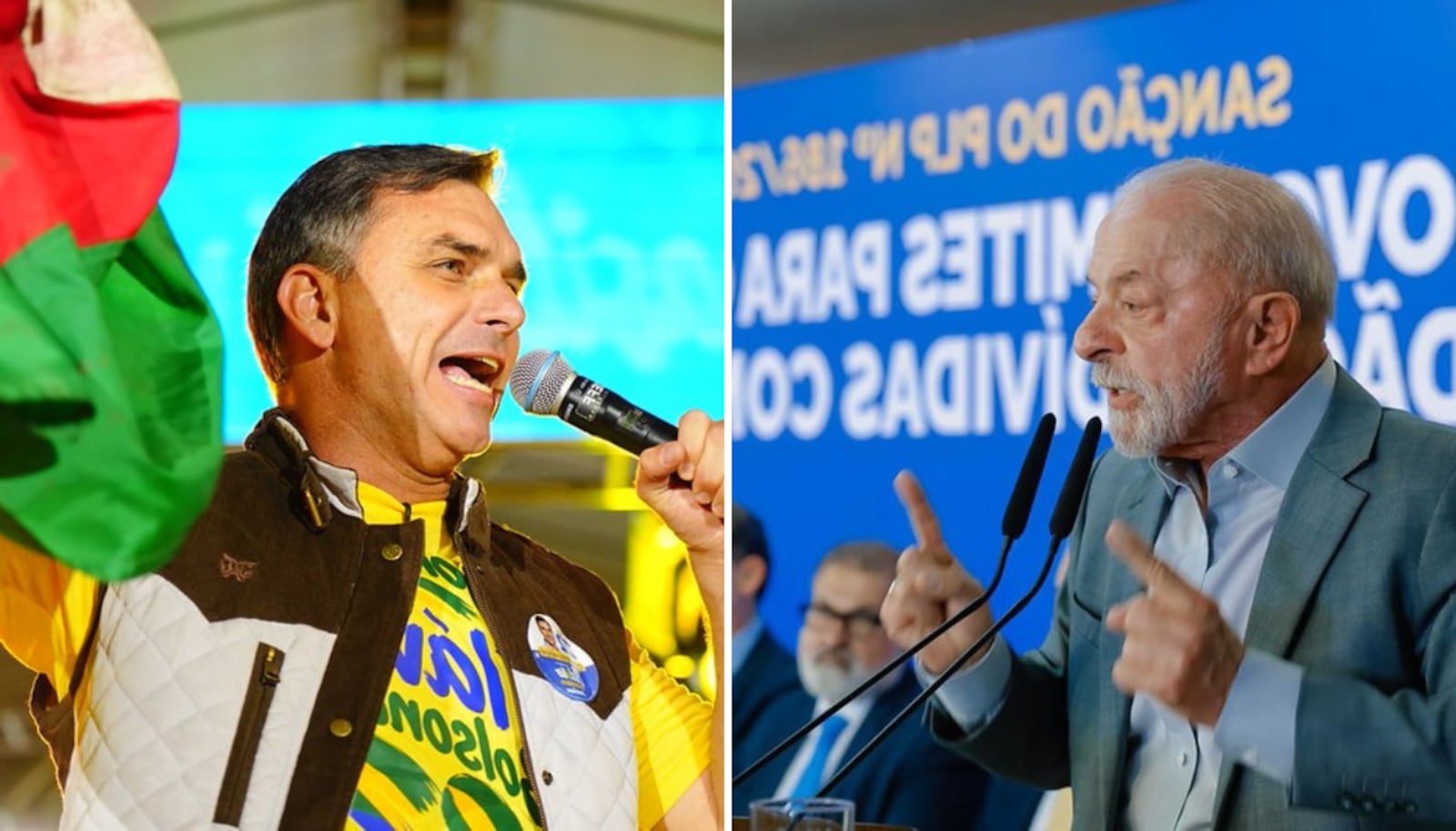 Maioria dos processos judiciais este ano são por propaganda eleitoral e direito de resposta Charles Vieira/Campanha Flávio - 14.10.2026; Ricardo Stuckert/Campanha Lula - 21.10.2026