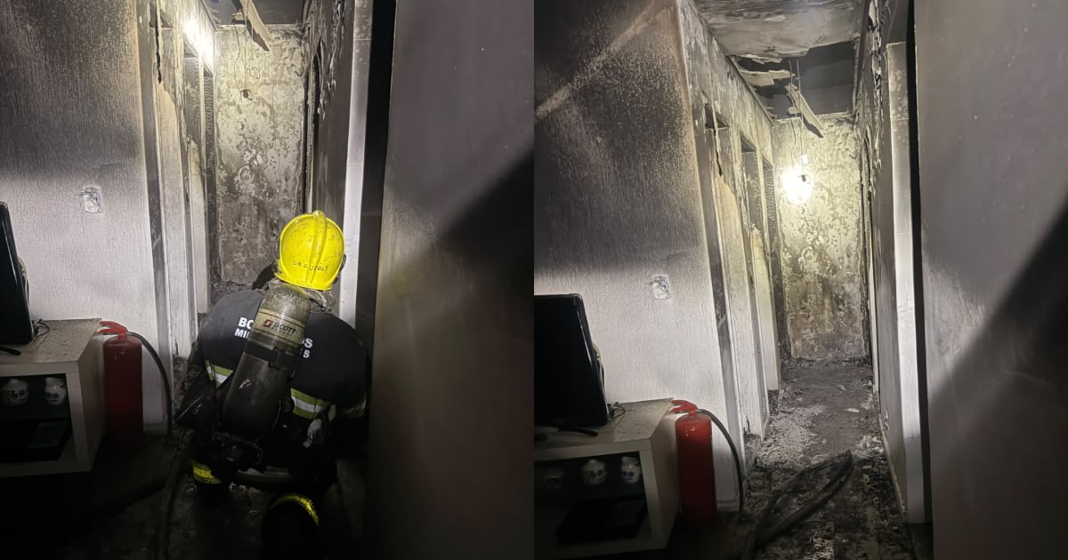 Incêndio atinge apartamento no terceiro andar de prédio em BH; dois gatos são resgatados