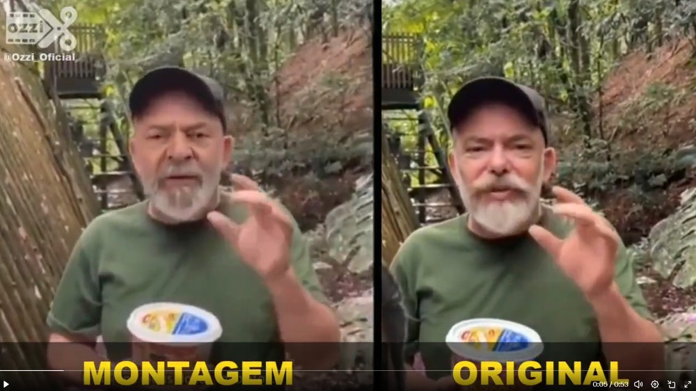 Deepfake com rosto do presidente Lula — Foto: Reprodução twitter