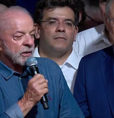 Lula (PT) discursa em São Paulo após vencer as eleições Foto: Reprodução/Globo